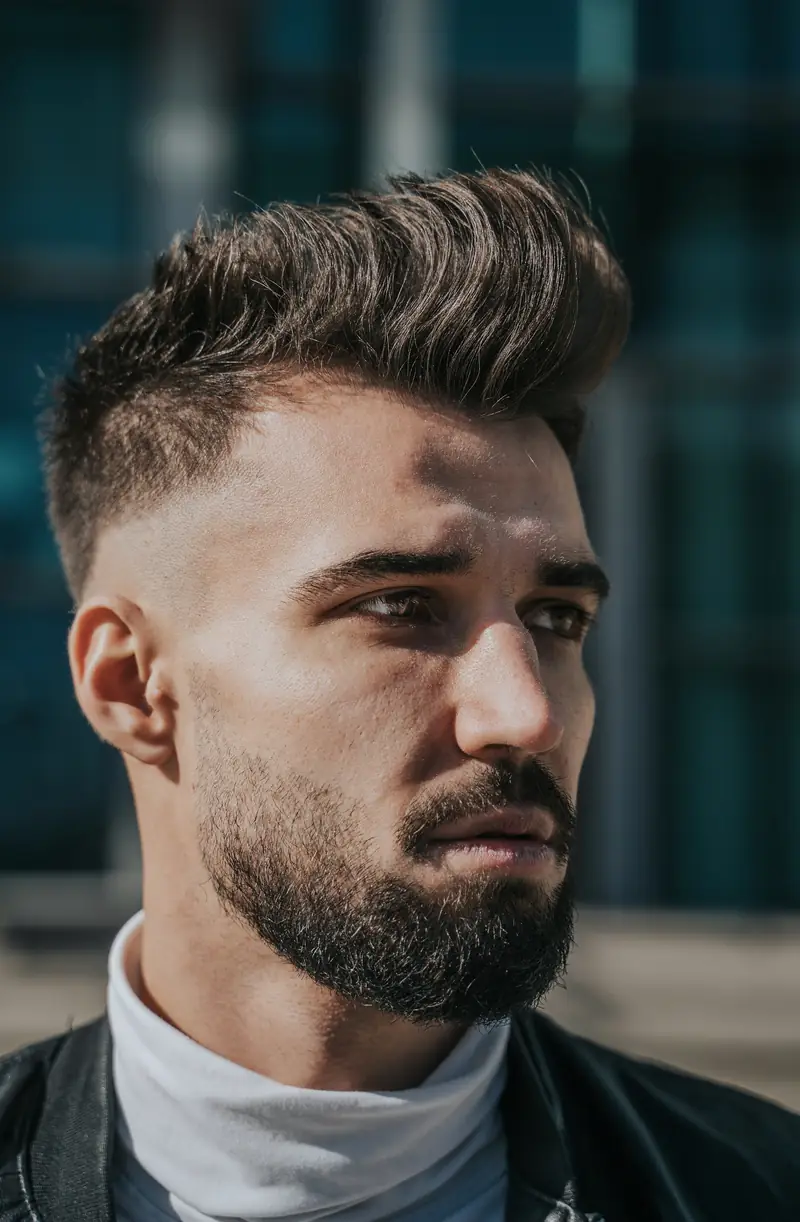 Klasický quiff s bradou
